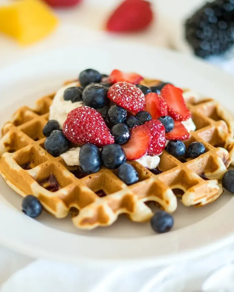 Homemade Whole Wheat and Blueberry Waffles photo